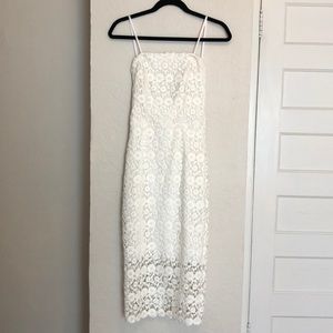B Darlin strapless lace white dress
